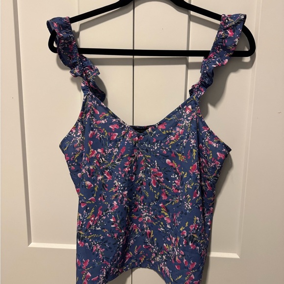 French Connection Breya Eltan
Ruffle Tank Top In Pier Blue - Picture 2 of 4